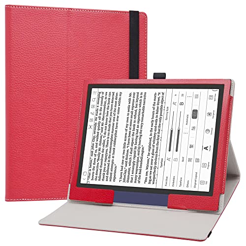 Labanem Kompatibel mit BOOX Note Air2 Hülle, Slim Fit Folio PU Leder dünne Schutzhülle Schale Etui Tasche für 10.3" BOOX Note Air2 /BOOX Note Air2 Plus Tablet - Rot von Labanem