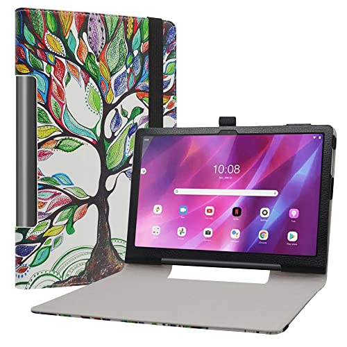 Labanem Labanema Schutzhülle mit Lenovo Yoga Tab 11, Slim Fit, PU-Leder, dünn, faltbar, für Lenovo Yoga Tab 11 (YT-J706F) Tablet – Love Tree (BTKJ709-4) von Labanem