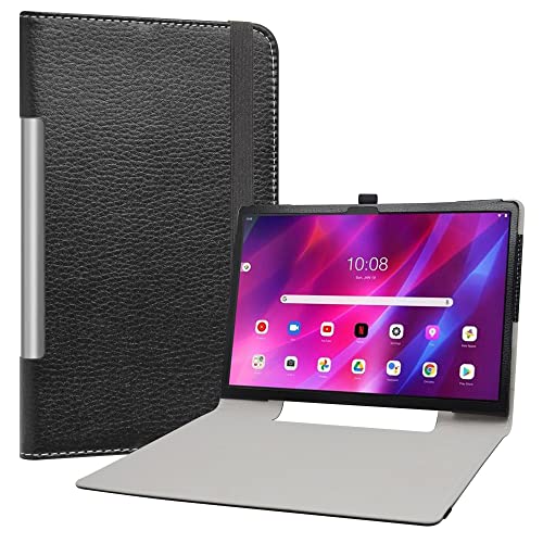 Labanem Schutzhülle mit Lenovo Yoga Tab 13, Slim Fit, PU-Leder, dünne und Faltbare Schutzhülle für Lenovo Yoga Tab 13 (YT-K606F) Tablet (Nicht kompatibel mit Lenovo Tab 13/Yoga Tab 13 Pro) – Schwarz von Labanem