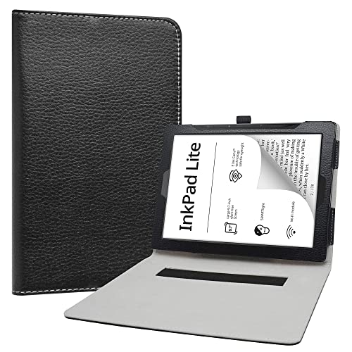 Labanem Schutzhülle mit Pocketbook InkPad Lite, Slim Fit, PU-Leder, dünne und Faltbare Schutzhülle für 9,7 Zoll Pocketbook InkPad Lite Tablet – Schwarz von Labanem