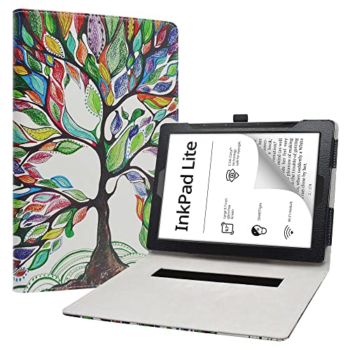 Labanem Schutzhülle mit Pocketbook InkPad Lite, Slim Fit PU-Leder Schutzhülle Slim Fit Schutzhülle Slim und faltbar Schutzhülle für 9,7 Zoll Pocketbook InkPad Lite Tablet – Love Tree von Labanem