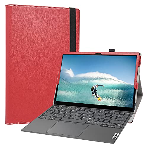 Labanema Hülle für Lenovo Yoga Duet 7i, Slim Fit Folio PU Leder dünne Kunstleder Schutzhülle Cover Schale Etui Tasche für 13" Lenovo Yoga Duet 7i Tablet - Rot von Labanem