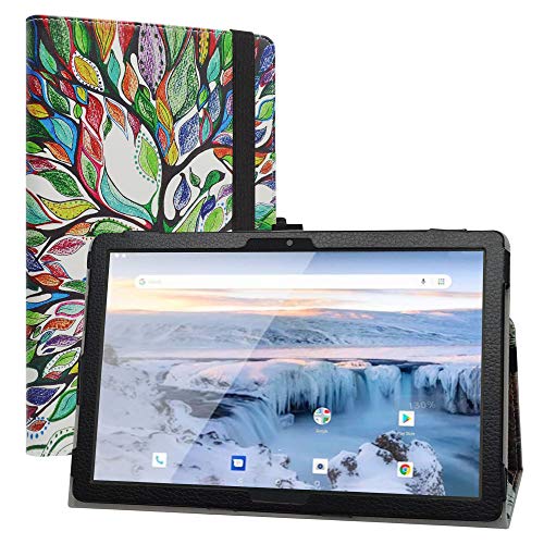 Labanema Kompatibel mit Archos T101 4G Hülle, Slim Fit Folio PU Leder dünne Schutzhülle Schale Etui Tasche für 10.1" Archos T101 4G Tablet - Love Tree von Labanem