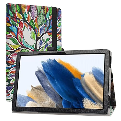 Labanema Kompatibel mit Galaxy Tab A8 Hülle, Slim Fit Folio PU Leder dünne Schutzhülle Schale Etui Tasche [Auto Schlaf/Wach] für Samsung 10.5 Inch 2022 Tablet - Love Tree, (BTKJ714-4) von Labanem