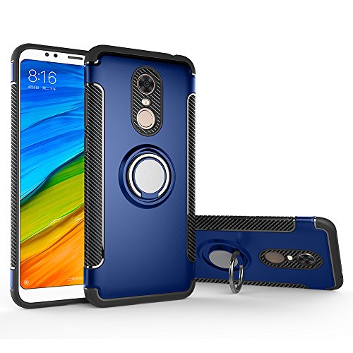 Labanema Hülle für Redmi 5 Plus, Ring Kickstand 360 Grad rotierenden Fingerring Grip Drop Schutz Stoßdämpfung Weichen TPU Cover für Xiaomi Redmi 5 Plus - Blau von Labanema