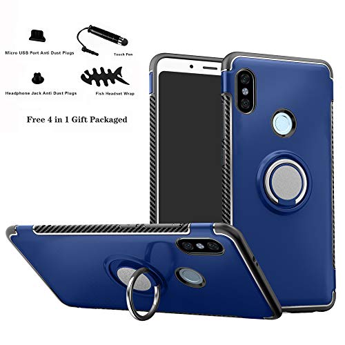 Labanema Hülle für Redmi Note 5, Ring Kickstand 360 Grad rotierenden Fingerring Grip Drop Schutz Stoßdämpfung Weichen TPU Cover für Xiaomi Redmi Note 5 / Redmi Note 5 Pro - Blau von Labanema