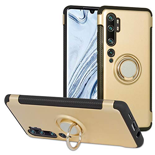 Labanema Hülle für Xiaomi Mi Note 10 Pro, Ring Kickstand 360 Grad rotierenden Fingerring Grip Drop Schutz Stoßdämpfung Weichen TPU Cover für Xiaomi Mi CC9 Pro/Mi Note 10 /Mi Note 10 Pro - Gold von Labanema