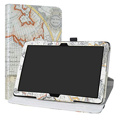 Labanema MediaPad M5 Lite 10 Hülle, 360° Drehbarer Cover Kunstleder Schutzhülle Tasche Etui mit Ständerfunktion für Huawei MediaPad M5 Lite 10,1 Zoll 2018 Tablet - Map White Labanema MediaPad M5 Lite 10 Hülle, 360° Drehbarer Cover Kunstleder Schutzhülle Tasche Etui mit Ständerfunktion für Huawei MediaPad M5 Lite 10,1 Zoll 2018 Tablet - Map White von Labanema