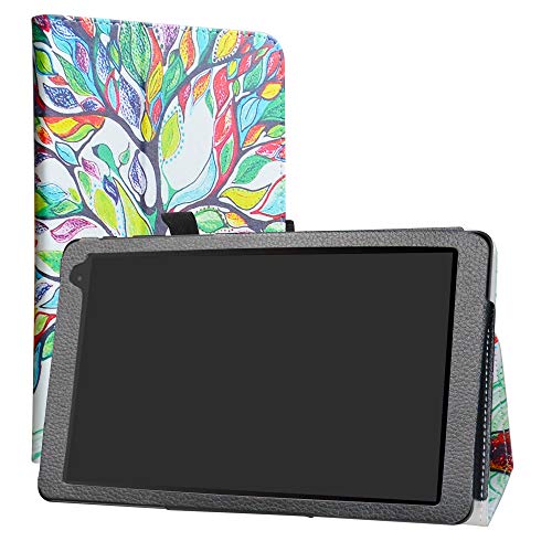 Labanema Slim Fit Folio PU Leder dünne Kunstleder Schutzhülle Cover Schale Etui Tasche für 10" Alcatel 1T 8082 10inch Tablet （Nicht Fit Alcatel 1T 7 inch 8068） - Love Tree von Labanema