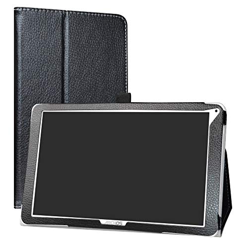 Labanema Slim Fit Folio PU Leder dünne Kunstleder Schutzhülle Cover Schale Etui Tasche für 10.1" Archos Access 101 WiFi Tablet （Nicht Fit Archos Access 101 3G） - Schwarz von Labanema