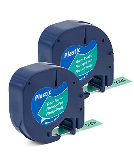 Label Orison Kompatibel mit Dymo Letratag Refill 91224 91334 Schwarz auf Grün Etikettenband für Dymo Label Maker Refills LT-100H LT-100T XR QX50 200B, 2er-Pack Label Orison Kompatibel mit Dymo Letratag Refill 91224 91334 Schwarz auf Grün Etikettenband für Dymo Label Maker Refills LT-100H LT-100T XR QX50 200B, 2er-Pack von Label Orison