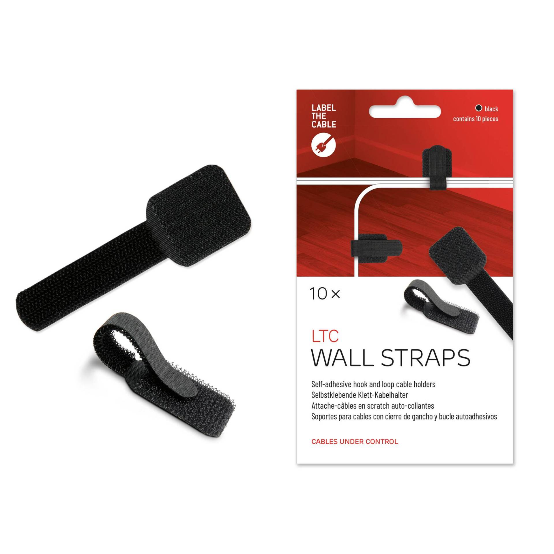 LTC Kletthalter Wall 10er Set selbstklebend Schwarz LTC Kletthalter Wall 10er Set selbstklebend Schwarz von Label-the-Cable