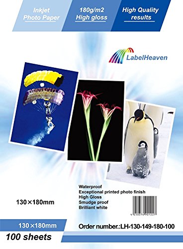 LabelOcean – Fotopapier, 13 x 18 cm (130 x 180 mm), Premiumqualität, hochglänzend, 180 g, 100 Blatt von LabelOcean