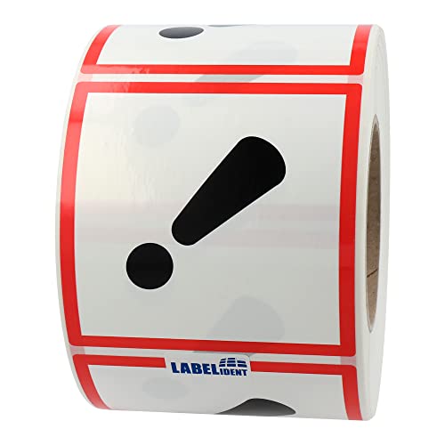 Labelident GHS 07 Etiketten 100 x 100 mm - Achtung - 1.000 Gefahrensymbole Aufkleber auf 1 Rolle(n), 1,57 Zoll (40 mm) Rollenkern, Polyethylen, GHS Kennzeichnung von Labelident
