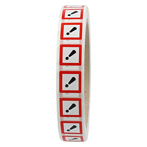 Labelident GHS 07 Etiketten 15 x 15 mm - Achtung - 1.000 Gefahrensymbole Aufkleber auf 1 Rolle(n), 1,57 Zoll (40 mm) Rollenkern, Polyethylen, GHS Kennzeichnung von Labelident