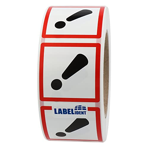 Labelident GHS 07 Etiketten 50 x 50 mm - Achtung - 1.000 Gefahrensymbole Aufkleber auf 1 Rolle(n), 3 Zoll (76,2 mm) Rollenkern, Polyethylen, GHS Kennzeichnung von Labelident