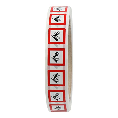 Labelident GHS 09 Etiketten 15 x 15 mm - Warnung Umweltgefahr - 1.000 Gefahrensymbole Aufkleber auf 1 Rolle(n), 1,57 Zoll (40 mm) Rollenkern, Polyethylen, GHS Kennzeichnung von Labelident