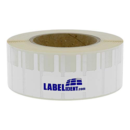 Labelident Kabelfahnen in weiß - 50 x 20 mm - 2.500 Vinyl Etiketten auf 3 Zoll (76,2 mm) Rolle für Kabel-Ø ERP 2,0 bis 5,0 mm, glänzend von Labelident