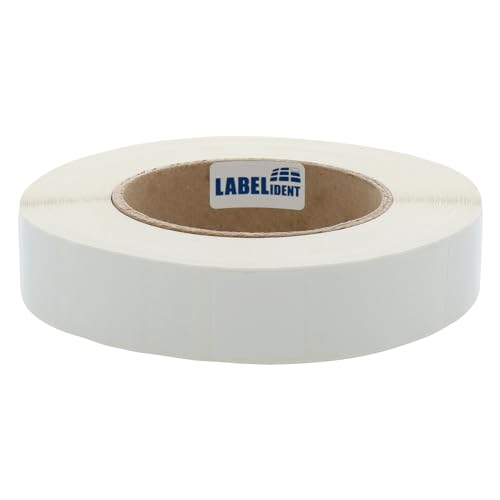 Kabelgrundplakette 25 x 70 mm für Kabel-Ø 7,5 bis 16,5 mm - kein Text (Platzhalter) - 1.000 Prüfplaketten auf Rolle, Vinyl weiß von Labelident
