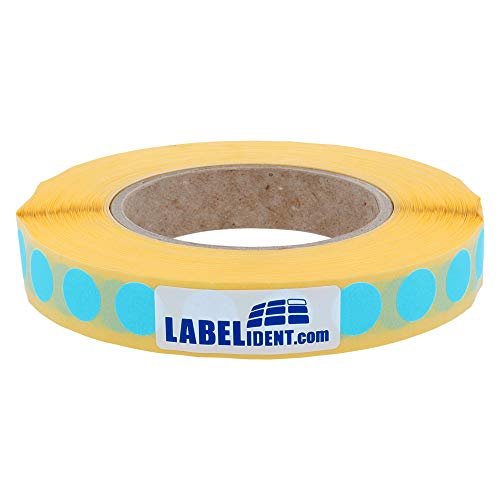 Labelident Markierungspunkte blau - Ø 12,5 mm - 1.000 bunte Verschlussetiketten auf 1 Rolle(n), 3 Zoll (76,2 mm) Kern, Papier, Inventuretiketten selbstklebend von Labelident