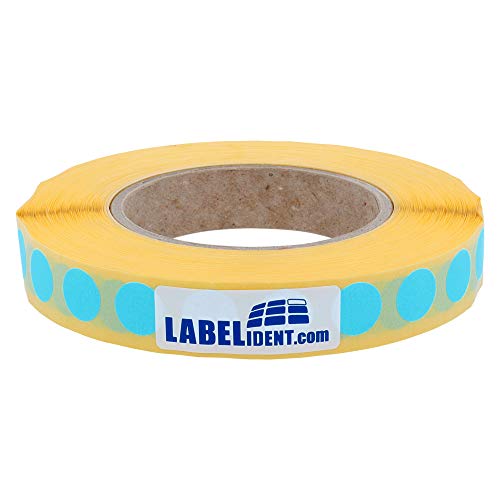 Labelident Markierungspunkte blau - Ø 12,5 mm - 1.000 bunte Verschlussetiketten auf 1 Rolle(n), 40 mm Kern, Papier, Inventuretiketten selbstklebend von Labelident