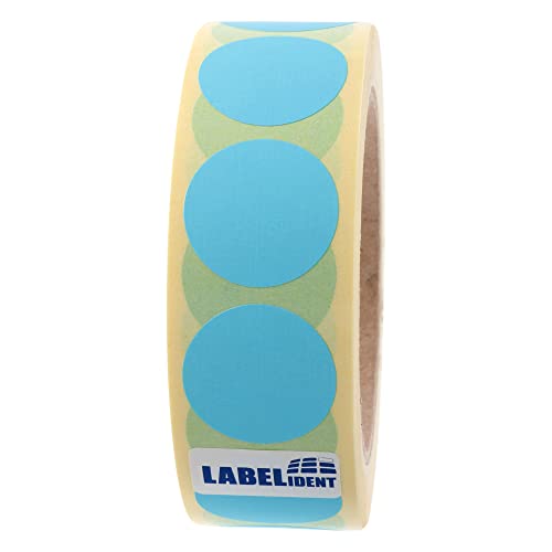 Labelident Markierungspunkte blau - Ø 30 mm - 1.000 bunte Verschlussetiketten auf 1 Rolle(n), 3 Zoll (76,2 mm) Kern, Papier, Inventuretiketten selbstklebend von Labelident