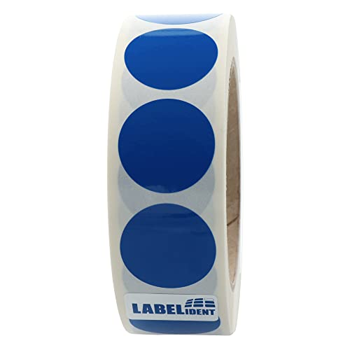 Labelident Markierungspunkte blau - Ø 30 mm - 1.000 bunte Verschlussetiketten auf 1 Rolle(n), 3 Zoll (76,2 mm) Kern, Polyethylen, Inventuretiketten selbstklebend von Labelident