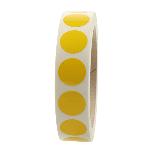 Labelident Markierungspunkte gelb - Ø 20 mm - 1.000 bunte Verschlussetiketten auf 1 Rolle(n), 3 Zoll (76,2 mm) Kern, Vinyl, Inventuretiketten selbstklebend von Labelident