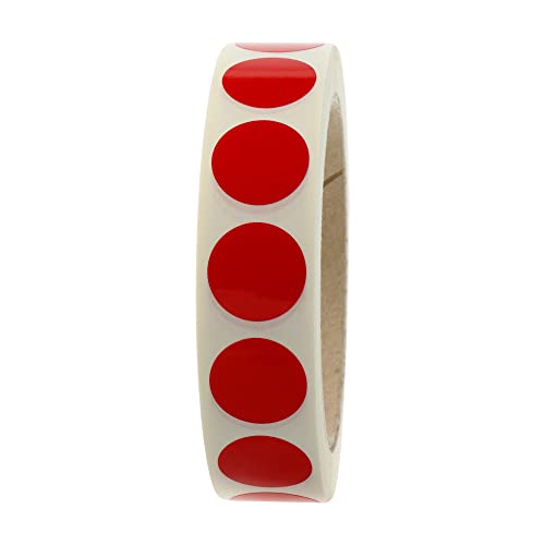 Markierungspunkte rot - Ø 20 mm - 1.000 bunte Verschlussetiketten auf 1 Rolle(n), 40 mm Kern, Polyethylen, Inventuretiketten selbstklebend von Labelident