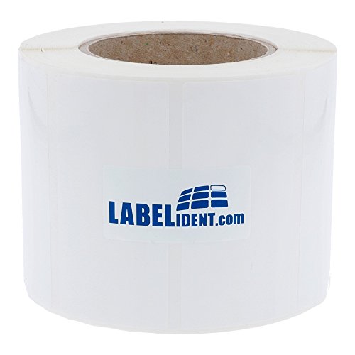 Labelident PE Polyethylen Etiketten weiß - 100 x 50 mm - 1.000 wetterfeste Thermotransfer-Etiketten auf 3 Zoll (76,2 mm) Rolle für Standard- und Industriedrucker, wieder ablösbar, glänzend von Labelident