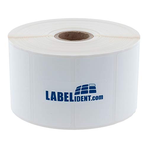 Labelident PE Polyethylen Etiketten weiß - 60 x 40 mm - 1.400 wetterfeste Thermotransfer-Etiketten auf 1 Zoll Rolle für Desktopdrucker, selbstklebend, glänzend Labelident PE Polyethylen Etiketten weiß - 60 x 40 mm - 1.400 wetterfeste Thermotransfer-Etiketten auf 1 Zoll Rolle für Desktopdrucker, selbstklebend, glänzend von Labelident