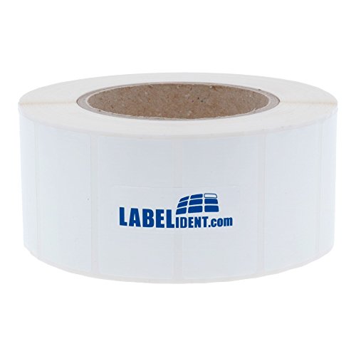 Labelident PE Polyethylen Etiketten weiß - 75 x 40 mm - 1.000 wetterfeste Thermotransfer-Etiketten auf 3 Zoll (76,2 mm) Rolle für Standard- und Industriedrucker, selbstklebend, glänzend von Labelident