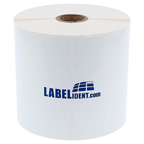 Labelident PVC Etiketten weiß - 100 x 150 mm - 500 wetterfeste Thermotransfer-Etiketten auf 1 Rolle(n), 1 Zoll für Desktopdrucker, Industrieetiketten glänzend von Labelident