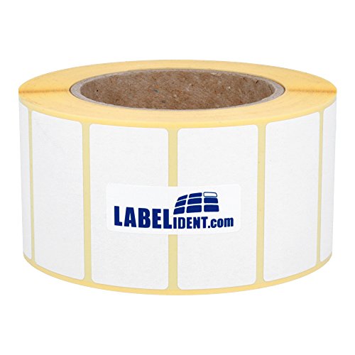 Labelident Premium-Papieretiketten mit Beschichtung - 76 x 51 mm - weiß seidenmatt, selbstklebend, 3292 Thermotransfer-Etiketten auf Rolle mit 76 mm (3 Zoll) Kern von Labelident