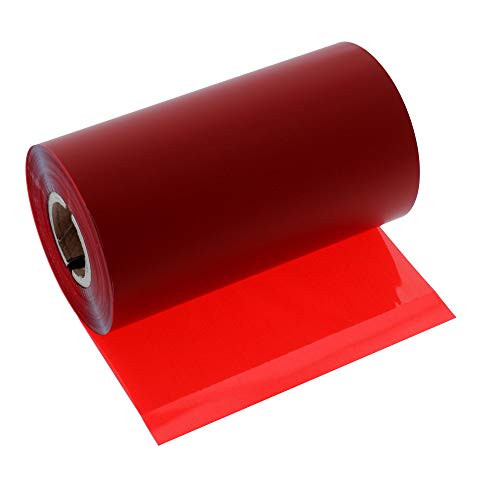 Labelident Premium Thermotransfer Harz Farbband Außenwicklung, rot (Signal) - 110 mm x 300 m - für glänzende Folienetiketten, 1 Zoll (25,4 mm) Rollenkern von Labelident
