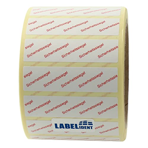 Labelident Siegeletiketten 65 x 17 mm - Sicherheitssiegel - 1000 Sicherheitssiegel Etiketten auf 1 Rolle(n), 3 Zoll Kern, Papier von Labelident