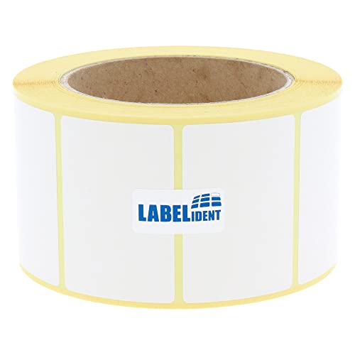 Labelident Thermo Eco Etiketten auf Rolle - 60 x 40 mm - 1000 BPA-freie Thermodirekt Etiketten auf 3 Zoll Rolle für Standard- und Industriedrucker, wieder ablösbar von Labelident