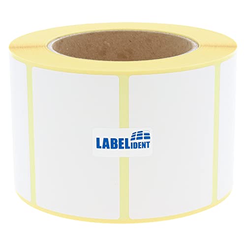 Labelident Thermo Eco Etiketten auf Rolle - 75 x 50 mm - 1000 BPA-freie Thermodirekt Etiketten auf 3 Zoll Rolle für Standard- und Industriedrucker, wieder ablösbar von Labelident