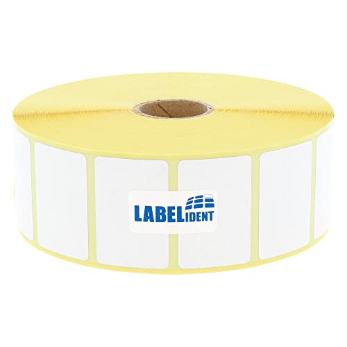 Labelident Thermo-Eco Papier auf Rolle - 38,1 x 25,4 mm - 2.580 BPA-freie Thermodirekt Etiketten auf 1 Zoll (25,4 mm) Rolle für Desktopdrucker, wieder ablösbar von Labelident