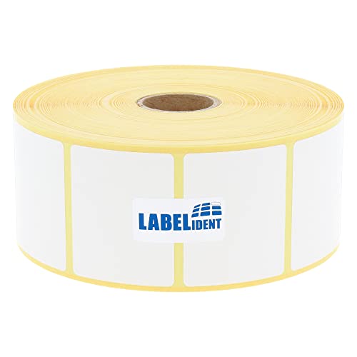 Labelident Thermo-Eco Papier auf Rolle - 45 x 36 mm - 2.000 BPA-freie Thermodirekt Etiketten auf 1 Zoll (25,4 mm) Rolle für Desktopdrucker, wieder ablösbar von Labelident