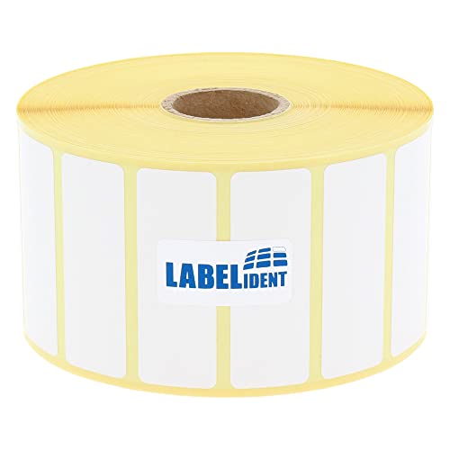 Labelident Thermo-Eco Papier auf Rolle - 50 x 18 mm - 2.500 BPA-freie Thermodirekt Etiketten auf 1 Zoll (25,4 mm) Rolle für Desktopdrucker, wieder ablösbar von Labelident