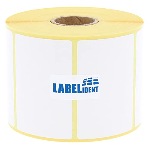 Labelident Thermo-Eco Papier auf Rolle - 60 x 40 mm - 1.000 BPA-freie Thermodirekt Etiketten auf 1 Zoll (25,4 mm) Rolle für Desktopdrucker, wieder ablösbar von Labelident