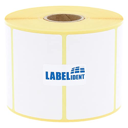 Thermo-Eco Papier auf Rolle - 60 x 40 mm - 1.000 BPA-freie Thermodirekt Etiketten auf 25 mm Rolle für Desktopdrucker, wieder ablösbar von Labelident