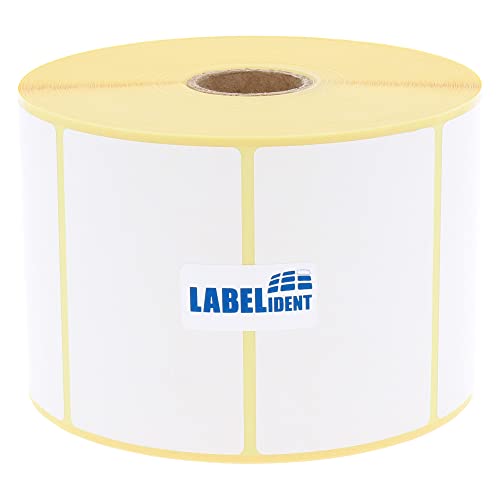Labelident Thermo-Eco Papier auf Rolle - 70 x 45 mm - 1.500 BPA-freie Thermodirekt Etiketten auf 1 Zoll (25,4 mm) Rolle für Desktopdrucker, wieder ablösbar von Labelident