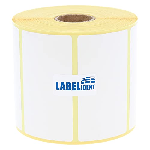 Labelident Thermo-Eco Papier auf Rolle - 75 x 40 mm - 1.000 BPA-freie Thermodirekt Etiketten auf 1 Zoll (25,4 mm) Rolle für Desktopdrucker, wieder ablösbar von Labelident