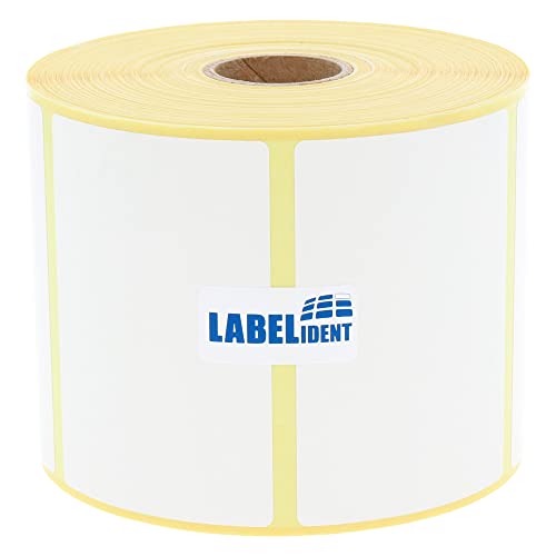 Labelident Thermo-Eco Papier auf Rolle - 75 x 50 mm - 1.000 BPA-freie Thermodirekt Etiketten auf 1 Zoll (25,4 mm) Rolle für Desktopdrucker, wieder ablösbar von Labelident