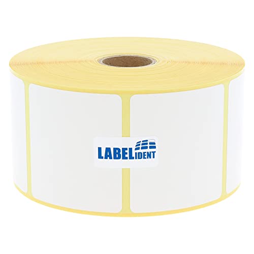 Labelident Thermo-Top Papier 57,15 x 50,8 mm, formatgleich mit Zebra 800262-205 - 1.370 Thermodirekt-Etiketten auf 1 Zoll (25,4 mm) Rolle von Labelident