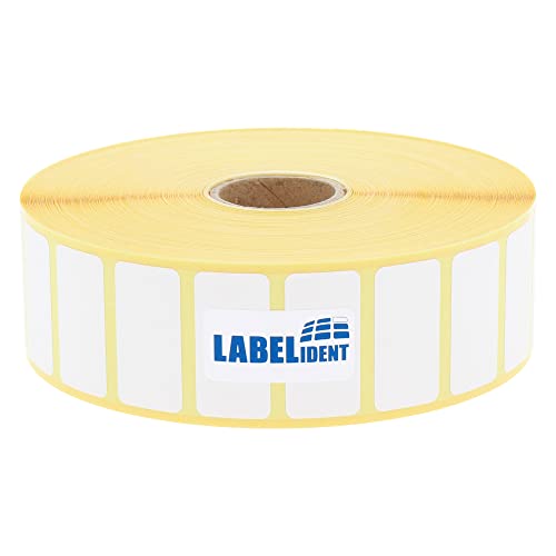 Labelident Thermoetiketten auf Rolle - 40 x 22 mm - 3.000 BPA-freie Thermodirekt Etiketten auf 1 Zoll (25,4 mm) Rolle für Desktopdrucker, selbstklebend von Labelident