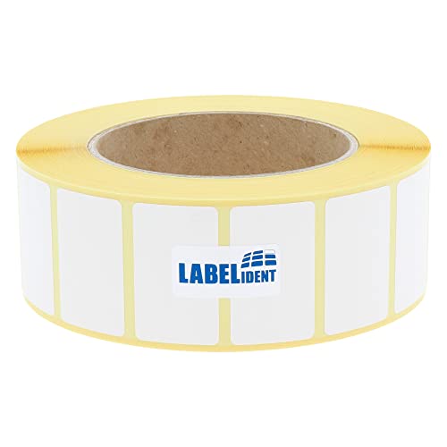Labelident Thermoetiketten auf Rolle - 40 x 24 mm - 2.000 BPA-freie Thermodirekt Etiketten Eco auf 3 Zoll (76,2 mm) für Standard- und Industriedrucker von Labelident