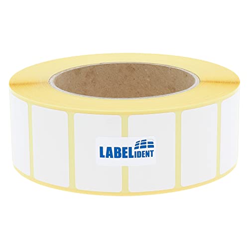 Thermoetiketten auf Rolle - 40 x 27 mm - 4.000 BPA-freie Thermodirekt Etiketten Top auf 76 mm für Standard- und Industriedrucker, selbstklebend von Labelident